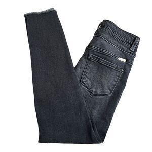 KanCan Signature Womens Faded Black High Rise Distressed Stretch Skinny Jeans 28